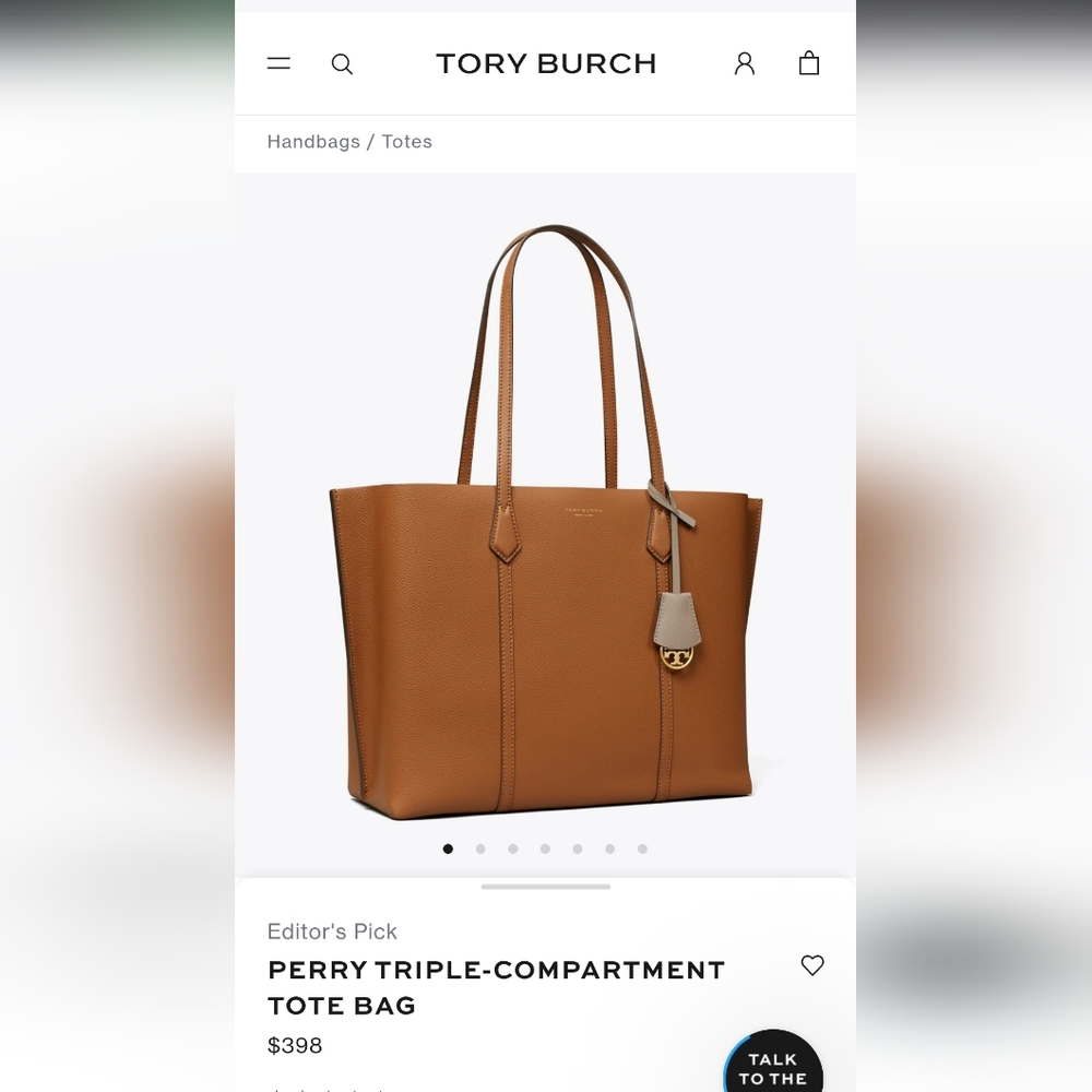 TORRY BURCH PERRY TRIPLE-COMPARTMENT TOTE BAG